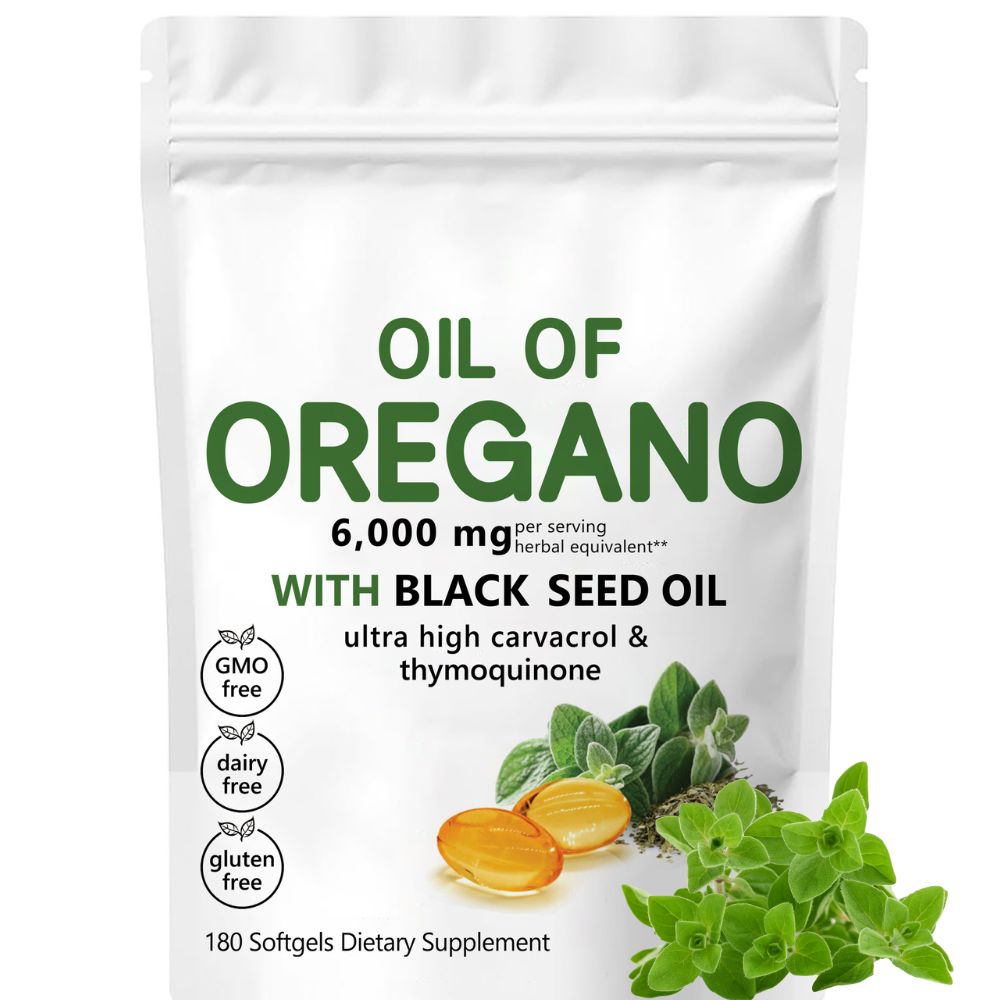 Premium Oil Of Oregano with Black Seed Oil - 6000mg 180 Softgels 2-in-1 Boost Immune & Antioxidant