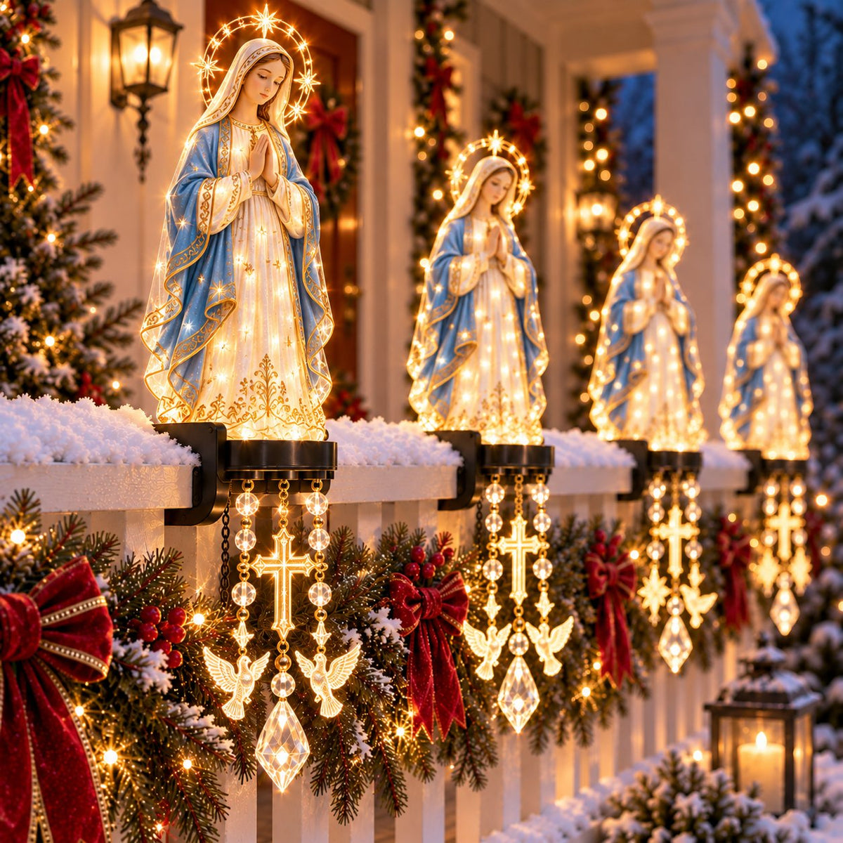 Christmas Decor - Sacred Christmas Railing Lights