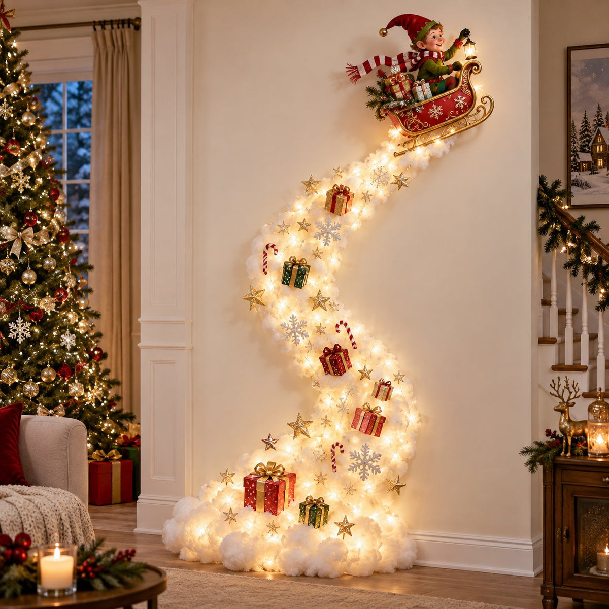 Christmas Wall Decor - Magic Trail Wall Light - Layered Lighted