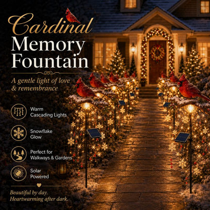 Solar Cardinal Memory Light - Christmas Remembrance Garden Stake