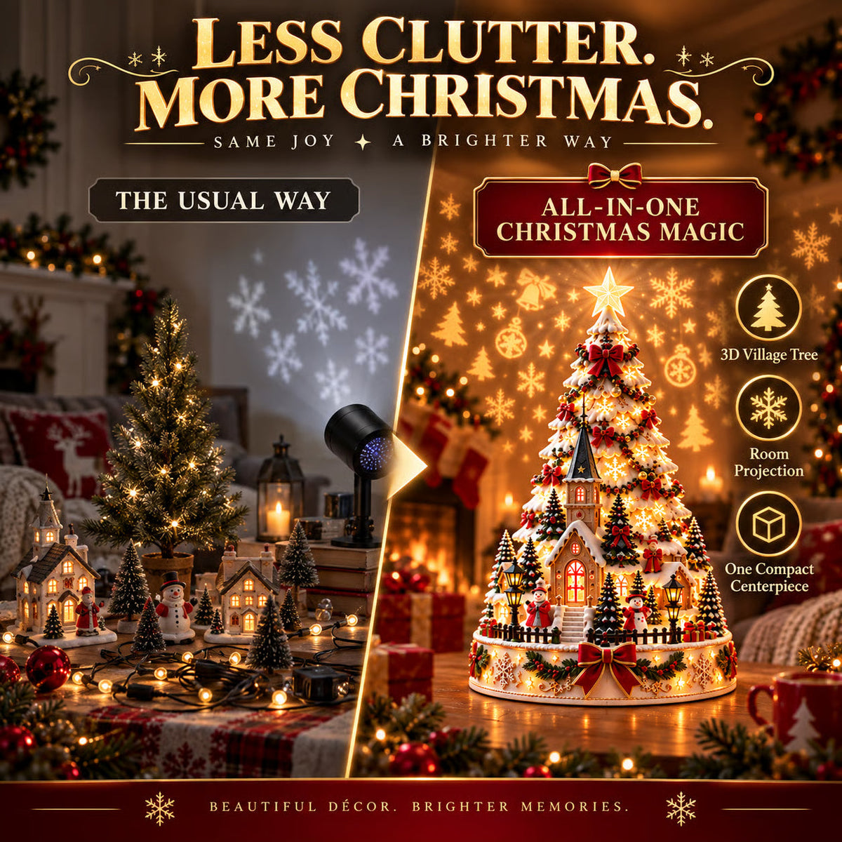 Christmas Led Projector - Village Centerpiece