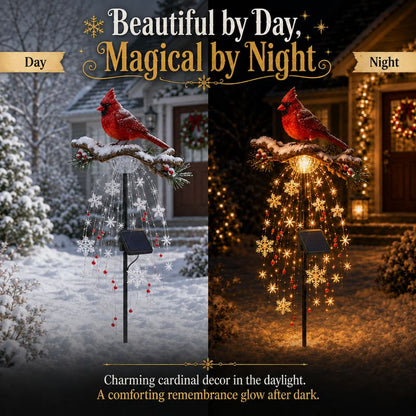 Solar Cardinal Memory Light - Christmas Remembrance Garden Stake