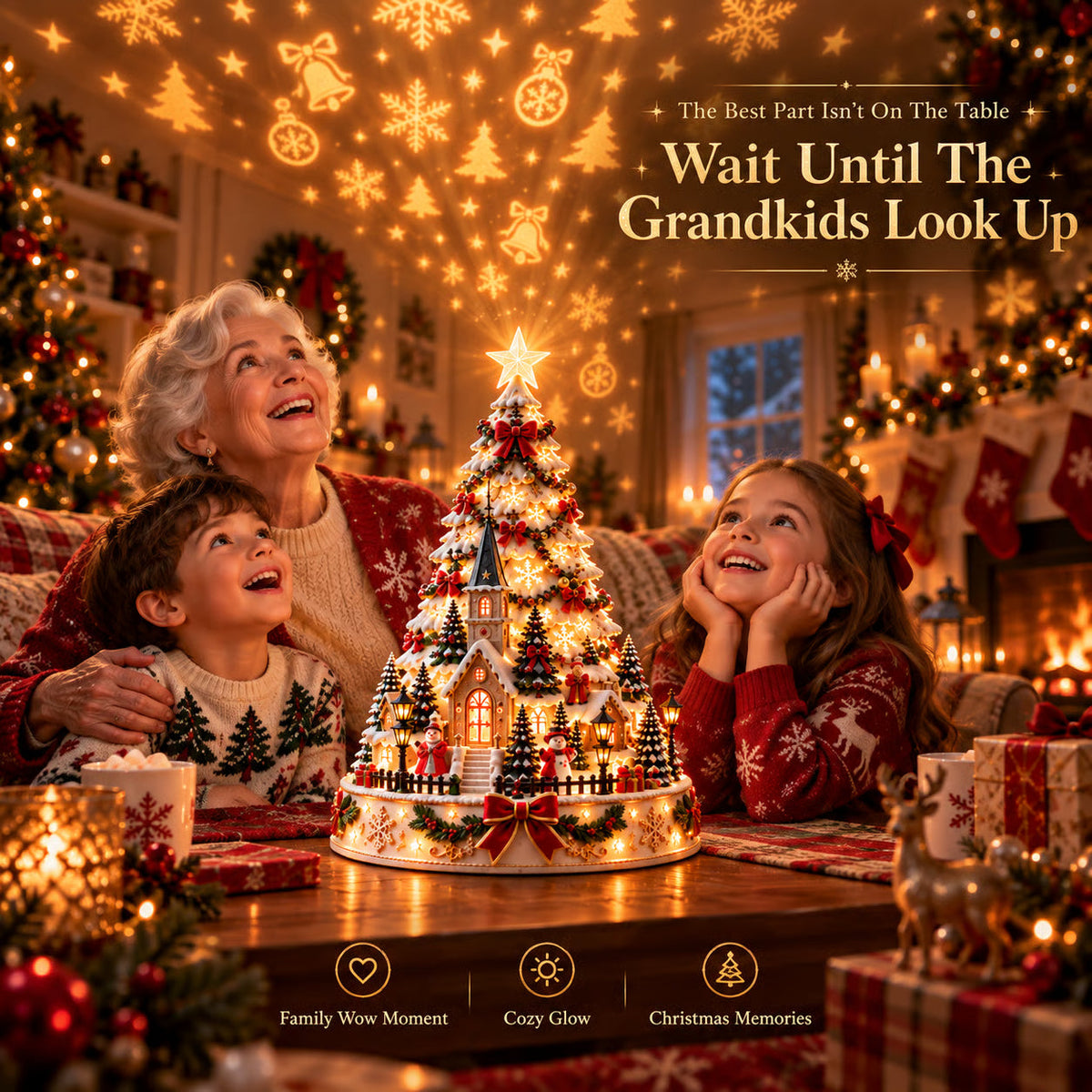 Christmas Led Projector - Village Centerpiece