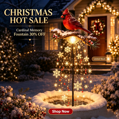Solar Cardinal Memory Light - Christmas Remembrance Garden Stake