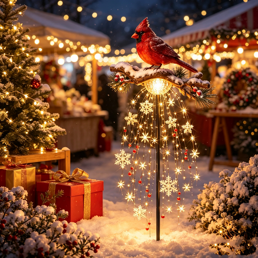 Solar Cardinal Memory Light - Christmas Remembrance Garden Stake