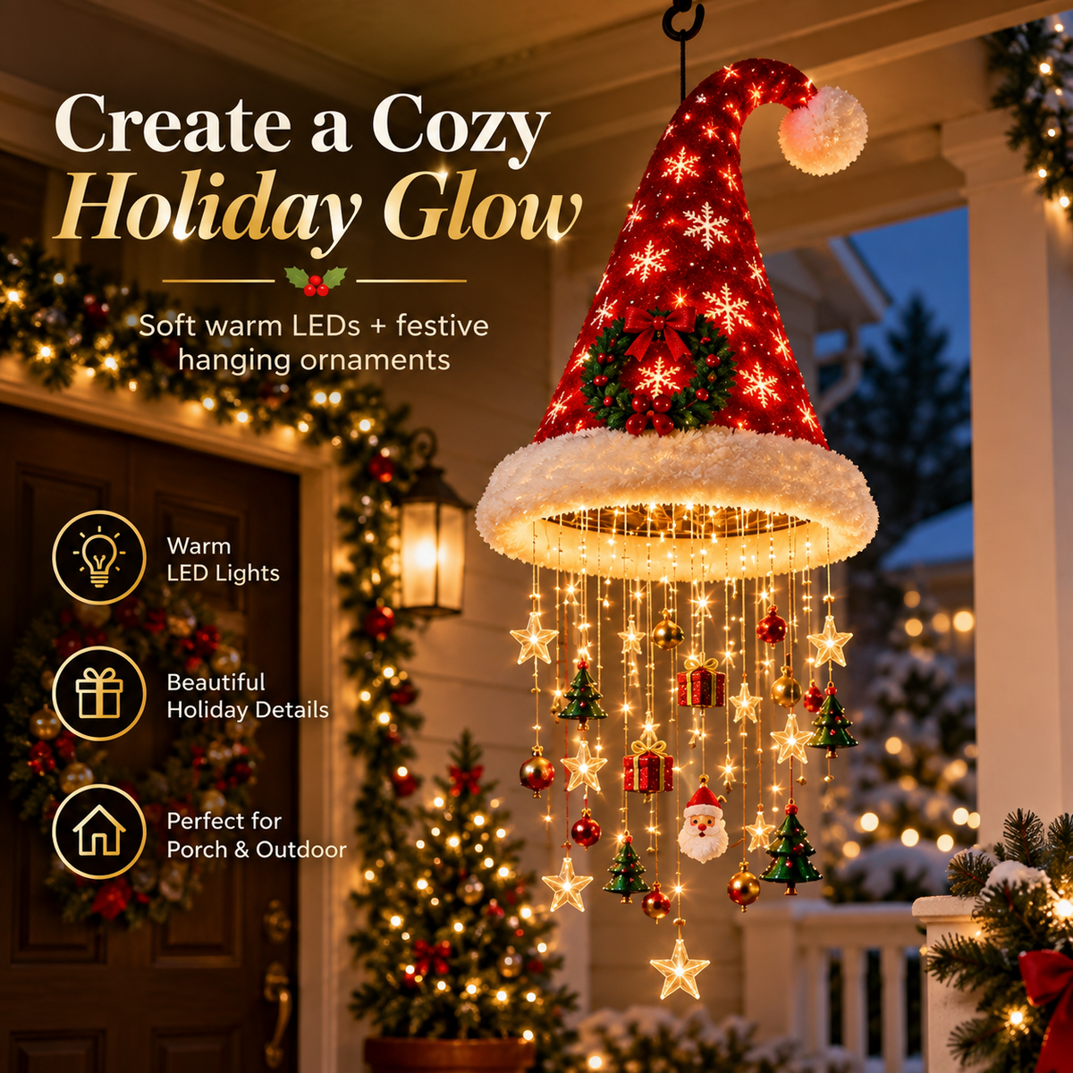 Christmas Decoration - Hanging Light - Festive LED Chandelier