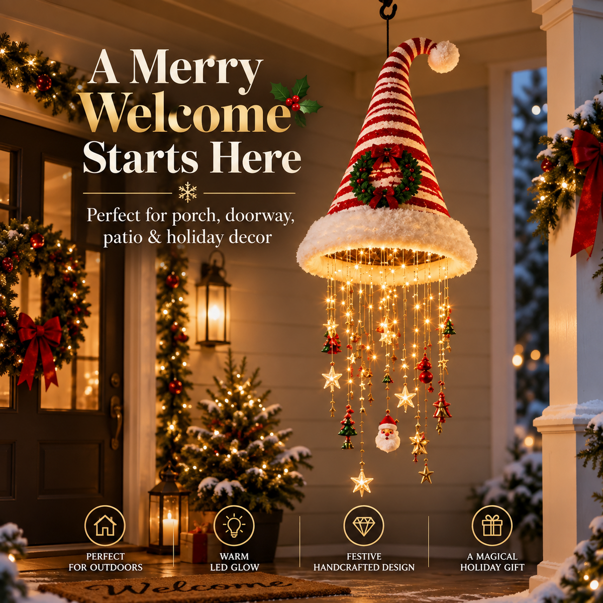 Christmas Decoration - Hanging Light - Festive LED Chandelier