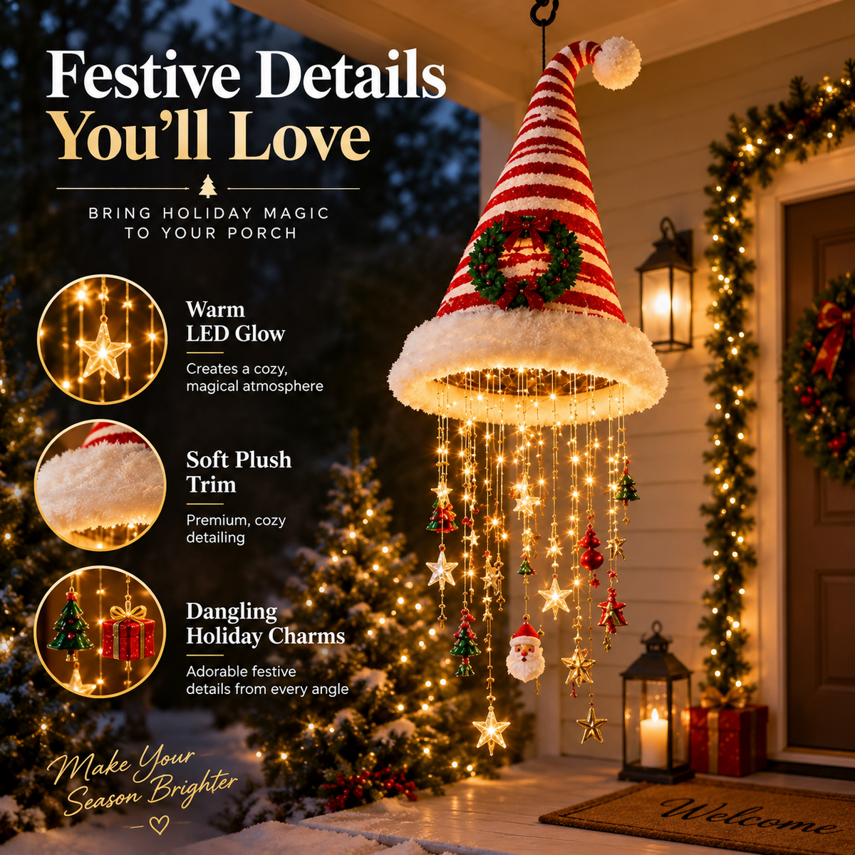 Christmas Decoration - Hanging Light - Festive LED Chandelier