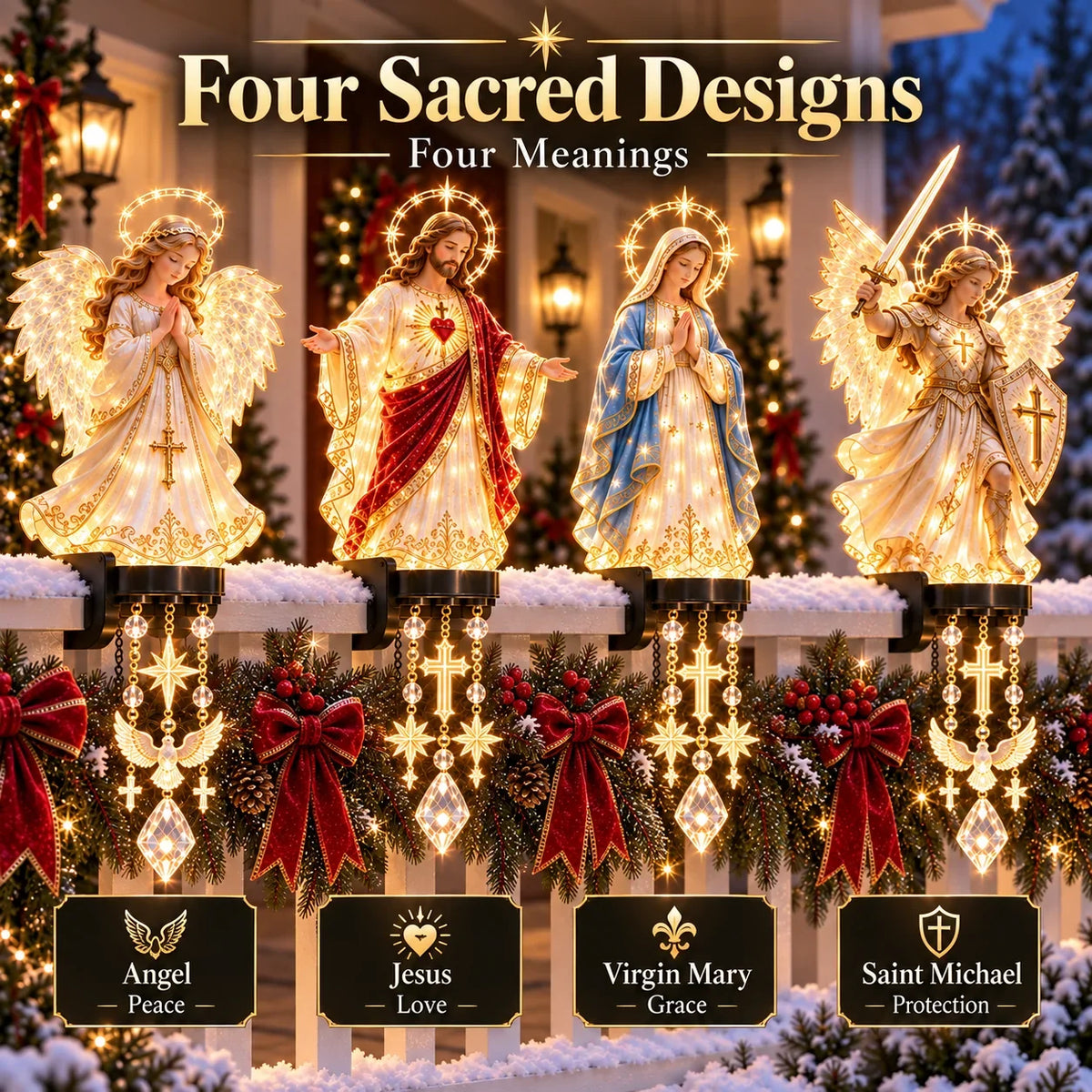 Christmas Decor - Sacred Christmas Railing Lights