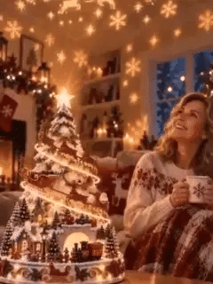 Christmas Led Projector - Village Centerpiece