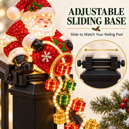 Christmas Decoration - Santa Gift Cascade Railing Light