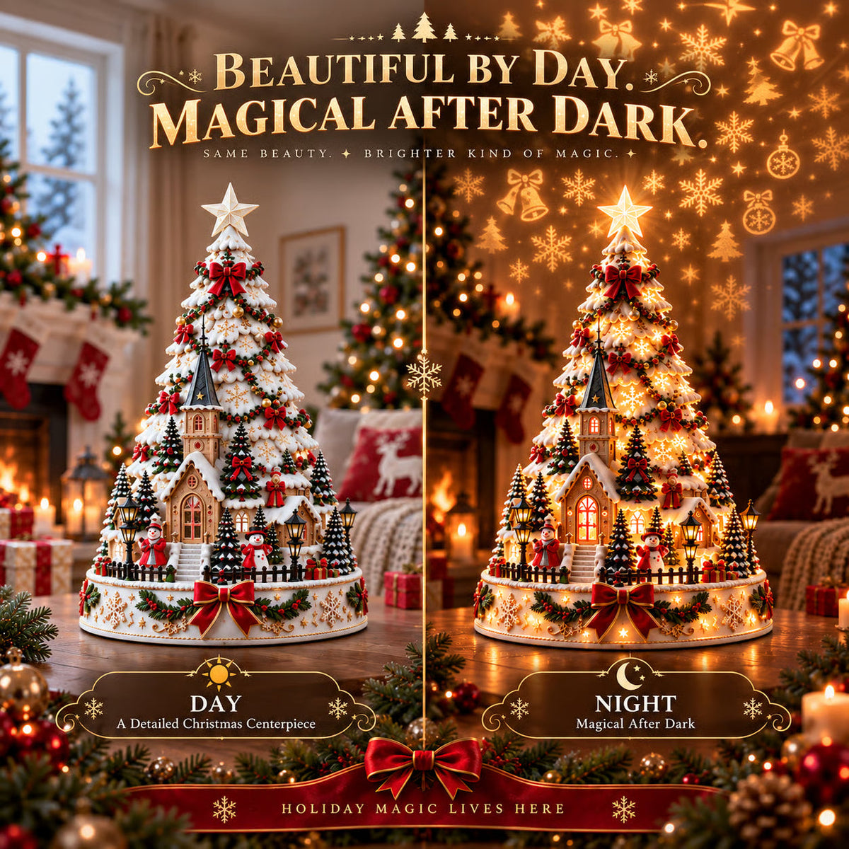 Christmas Led Projector - Village Centerpiece
