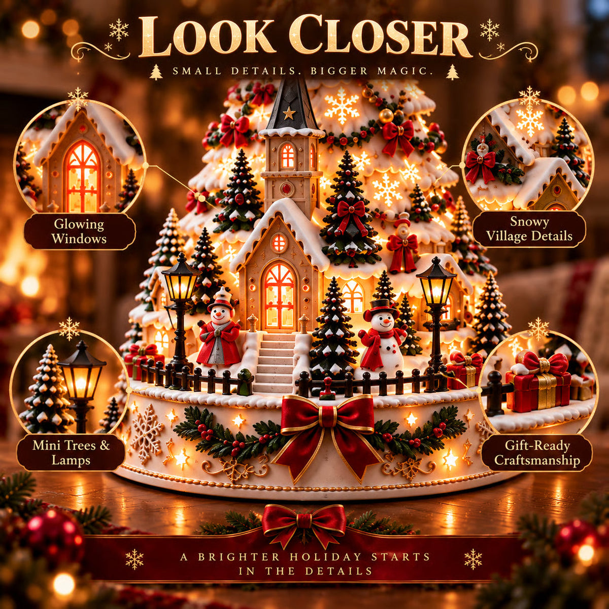 Christmas Led Projector - Village Centerpiece