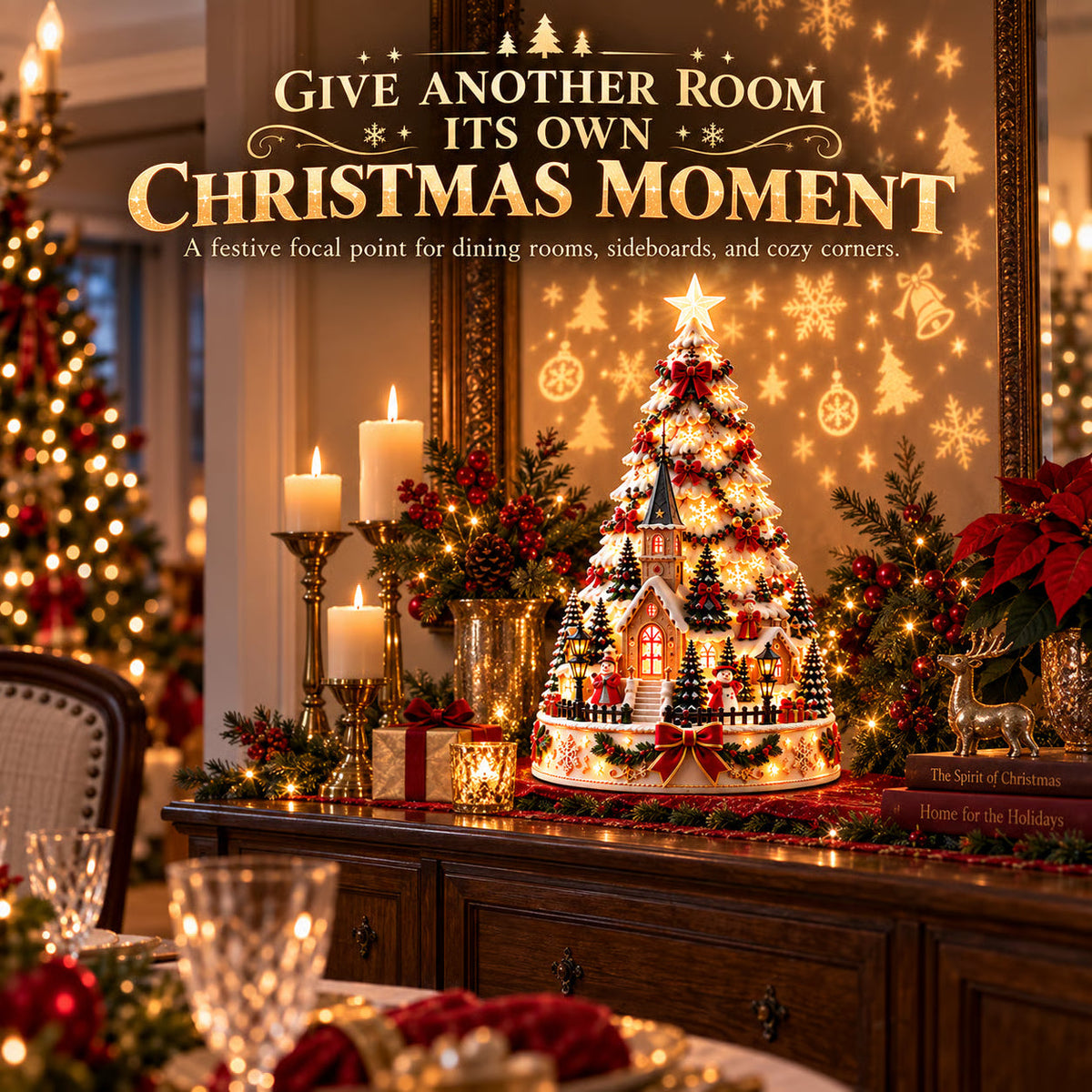 Christmas Led Projector - Village Centerpiece