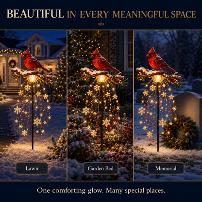 Solar Cardinal Memory Light - Christmas Remembrance Garden Stake