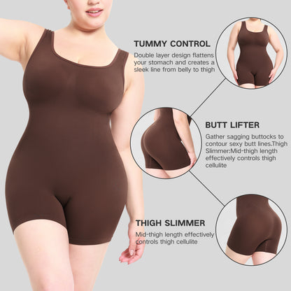 Seamless Tank Bodysuit Shorts Shaper