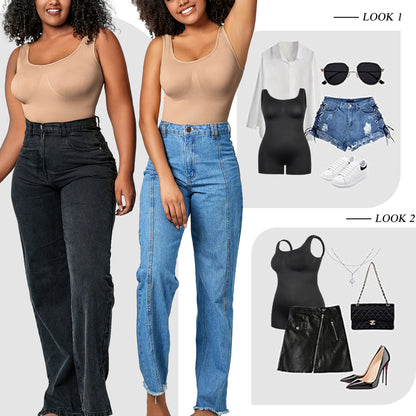Seamless Tank Bodysuit Shorts Shaper