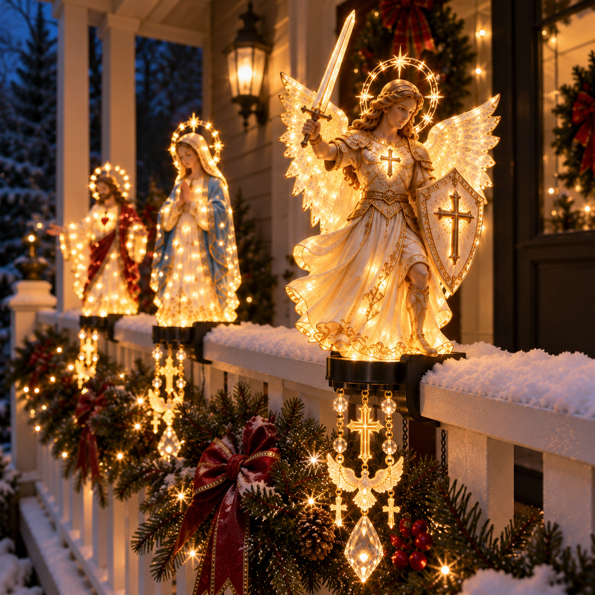 Christmas Decor - Sacred Christmas Railing Lights