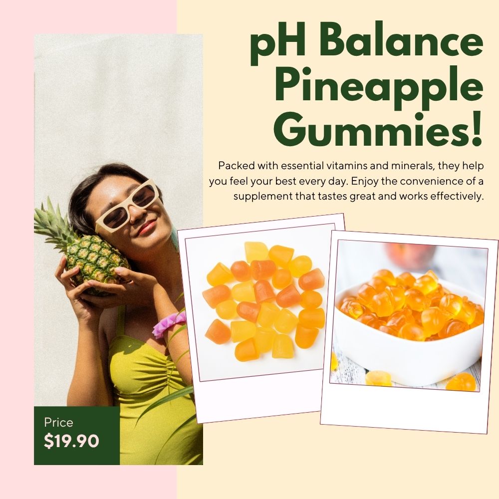 pH Balance Pineapple Gummies – Feminine Odor & Vaginal Support - 60 Count